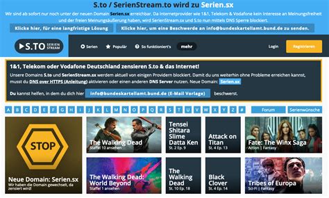 serienstream.sx|serien.sx statt s.to: erste DNS